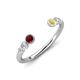 4 - Makena Red Garnet and Yellow Sapphire Open Wedding Band 