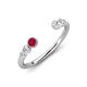 4 - Makena Ruby and Lab Grown Diamonds Open Wedding Band 