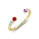 4 - Makena Ruby and Amethyst Open Wedding Band 