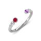 4 - Makena Ruby and Amethyst Open Wedding Band 