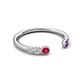 5 - Makena Ruby and Amethyst Open Wedding Band 