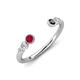 4 - Makena Ruby and Black Diamond Open Wedding Band 