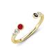4 - Makena Ruby and Black Diamond Open Wedding Band 