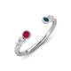 4 - Makena Ruby and Blue Diamond Open Wedding Band 