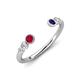 4 - Makena Ruby and Blue Sapphire Open Wedding Band 