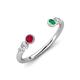 4 - Makena Ruby and Emerald Open Wedding Band 