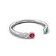 5 - Makena Ruby and Emerald Open Wedding Band 