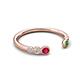 5 - Makena Ruby and Green Garnet Open Wedding Band 