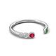 5 - Makena Ruby and Green Garnet Open Wedding Band 