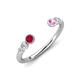 4 - Makena Ruby and Pink Sapphire Open Wedding Band 
