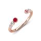 4 - Makena Ruby and Pink Tourmaline Open Wedding Band 