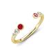 4 - Makena Ruby and Pink Tourmaline Open Wedding Band 