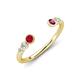 4 - Makena Ruby and Rhodolite Garnet Open Wedding Band 