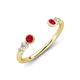 4 - Makena Ruby and Lab Grown Diamonds Open Wedding Band 