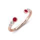4 - Makena Ruby and Lab Grown Diamonds Open Wedding Band 