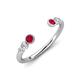4 - Makena Ruby and Lab Grown Diamonds Open Wedding Band 