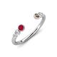 4 - Makena Ruby and Smoky Quartz Open Wedding Band 