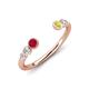 4 - Makena Ruby and Yellow Diamond Open Wedding Band 