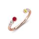 4 - Makena Ruby and Yellow Sapphire Open Wedding Band 