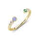 4 - Makena Tanzanite and Created Alexandrite Open Wedding Band 