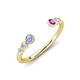 4 - Makena Tanzanite and Amethyst Open Wedding Band 