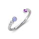 4 - Makena Tanzanite and Amethyst Open Wedding Band 