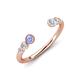 4 - Makena Tanzanite and Aquamarine Open Wedding Band 