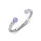 4 - Makena Tanzanite and Aquamarine Open Wedding Band 