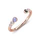 4 - Makena Tanzanite and Black Diamond Open Wedding Band 