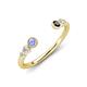 4 - Makena Tanzanite and Black Diamond Open Wedding Band 