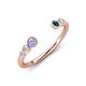 4 - Makena Tanzanite and Blue Diamond Open Wedding Band 