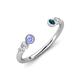 4 - Makena Tanzanite and Blue Diamond Open Wedding Band 