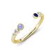 4 - Makena Tanzanite and Blue Sapphire Open Wedding Band 