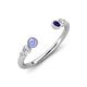 4 - Makena Tanzanite and Blue Sapphire Open Wedding Band 