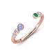 4 - Makena Tanzanite and Emerald Open Wedding Band 