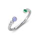 4 - Makena Tanzanite and Emerald Open Wedding Band 