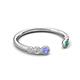5 - Makena Tanzanite and Emerald Open Wedding Band 