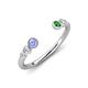 4 - Makena Tanzanite and Green Garnet Open Wedding Band 