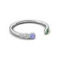 5 - Makena Tanzanite and Green Garnet Open Wedding Band 