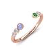 4 - Makena Tanzanite and Green Garnet Open Wedding Band 