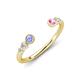 4 - Makena Tanzanite and Pink Sapphire Open Wedding Band 