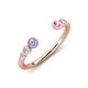 4 - Makena Tanzanite and Pink Sapphire Open Wedding Band 