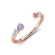 4 - Makena Tanzanite and Pink Tourmaline Open Wedding Band 