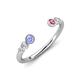 4 - Makena Tanzanite and Pink Tourmaline Open Wedding Band 