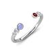 4 - Makena Tanzanite and Red Garnet Open Wedding Band 