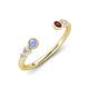 4 - Makena Tanzanite and Red Garnet Open Wedding Band 