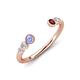 4 - Makena Tanzanite and Red Garnet Open Wedding Band 