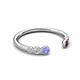 5 - Makena Tanzanite and Red Garnet Open Wedding Band 