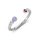 4 - Makena Tanzanite and Rhodolite Garnet Open Wedding Band 