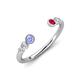 4 - Makena Tanzanite and Ruby Open Wedding Band 